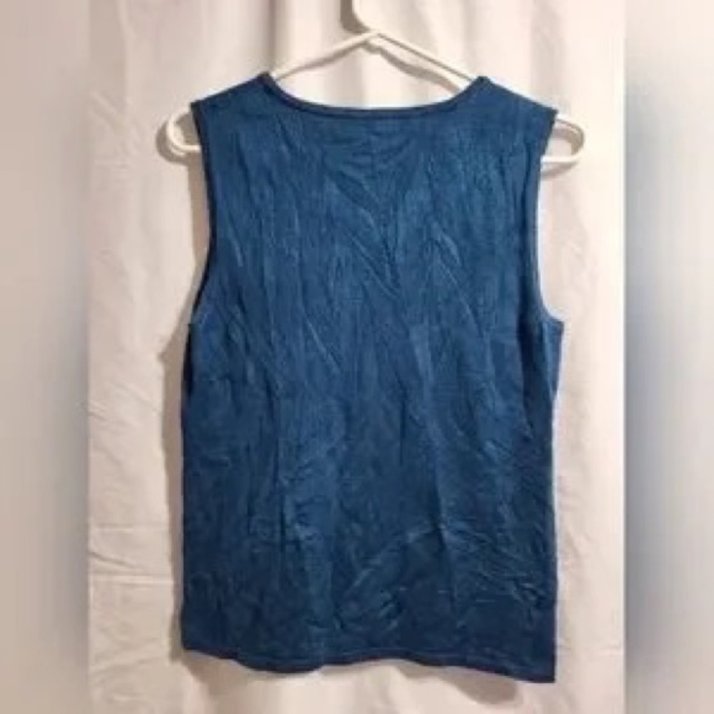 Cable & Gauge Blue Scoop Neck Sleeveless Tank Top - Picture 2 of 4